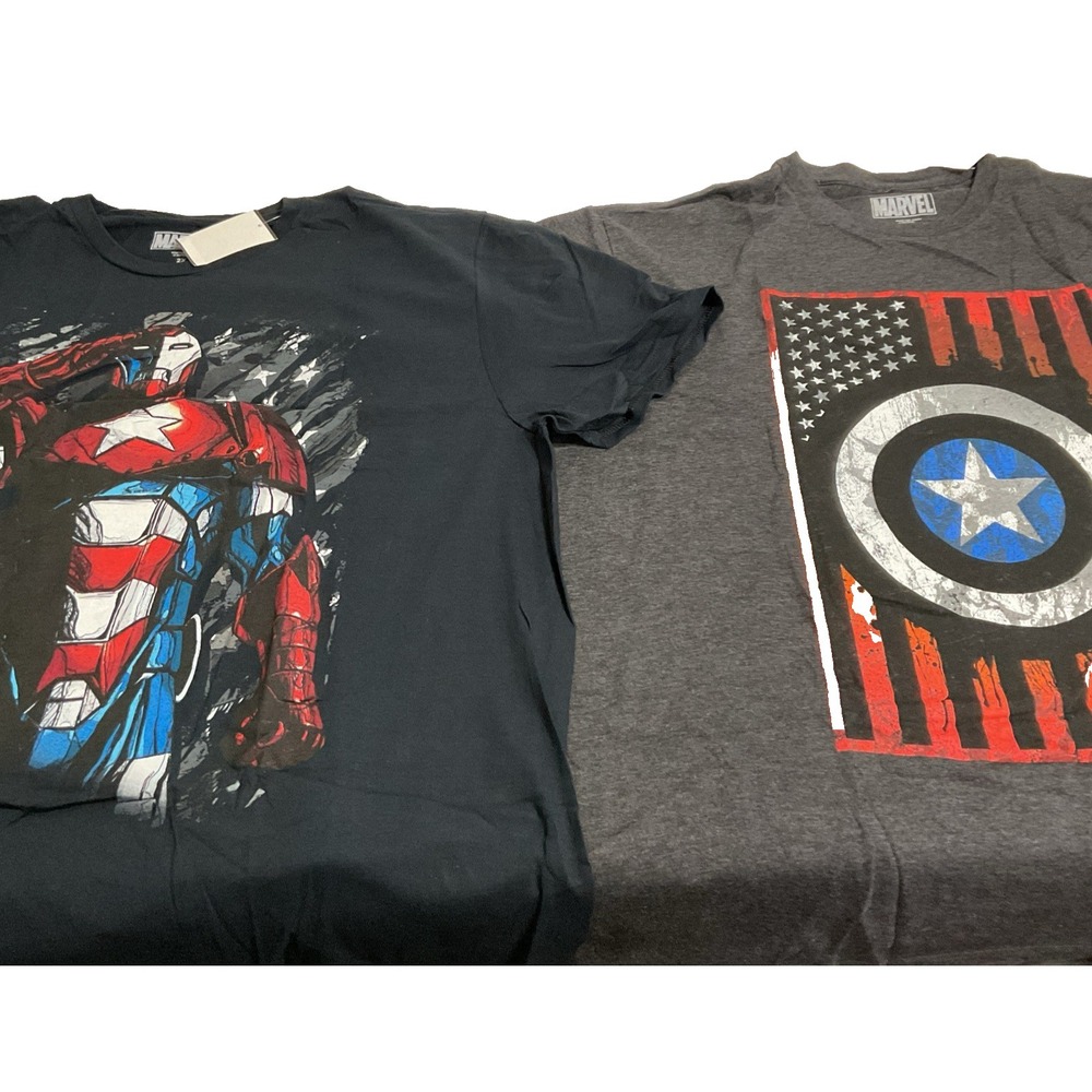 NWT‎ Lot of 2 Marvel T Shirts Transformers Captain America Sz 2XL